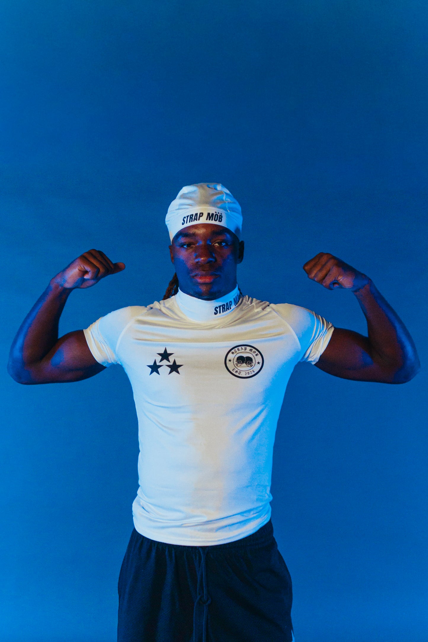 White SM Skull Cap
